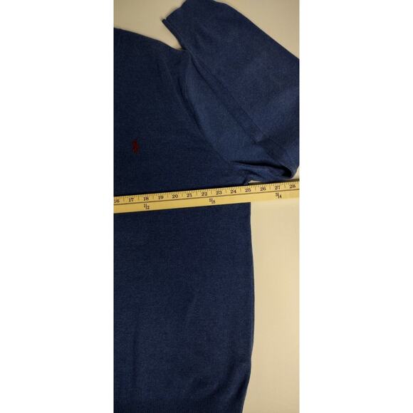 Polo Ralph Lauren Men’s XXL 100% Pima Cotton V-Neck Sweater Heather Blue - Picture 9 of 10
